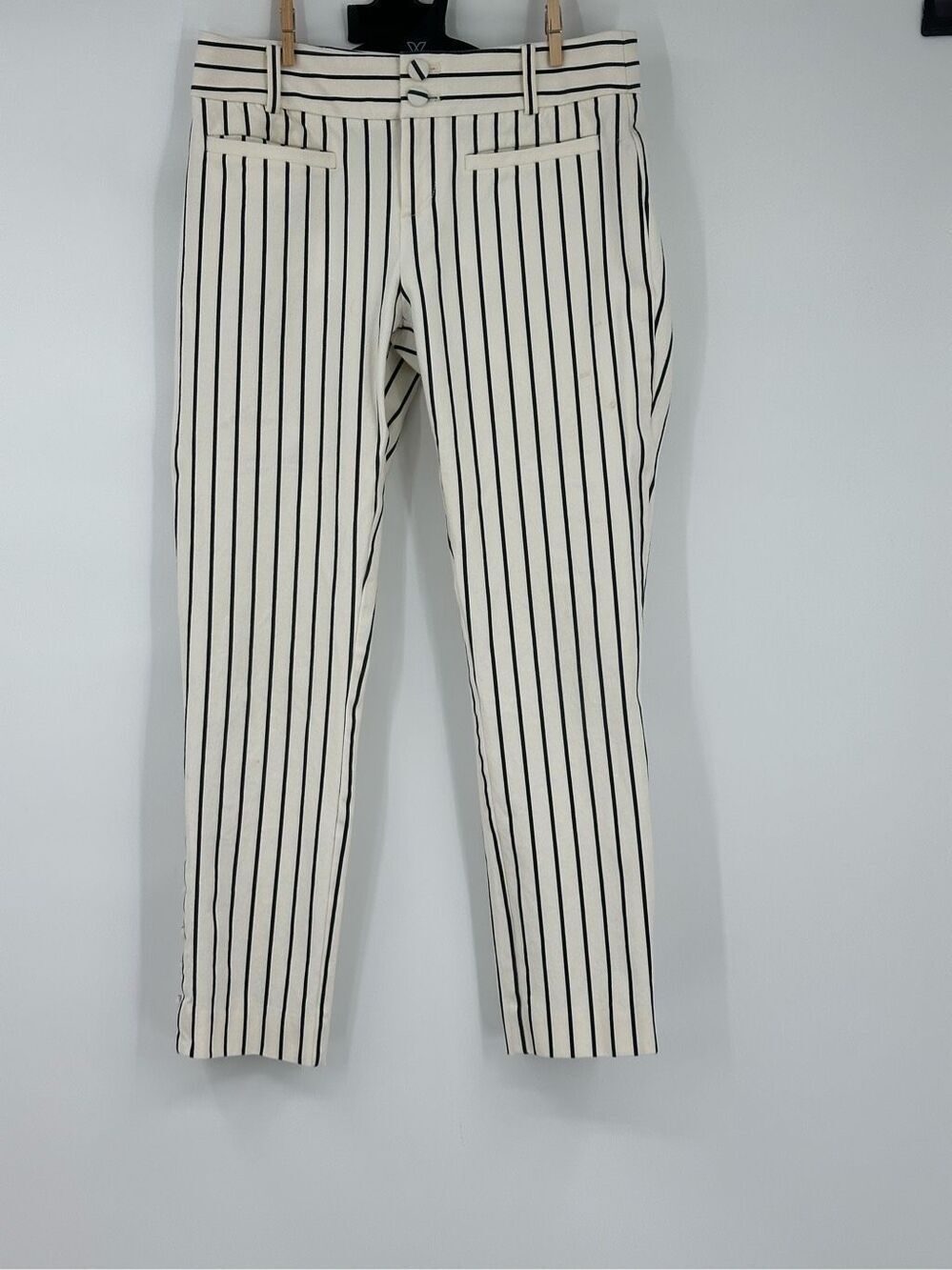 Anthropologie size 2 black & white striped pants